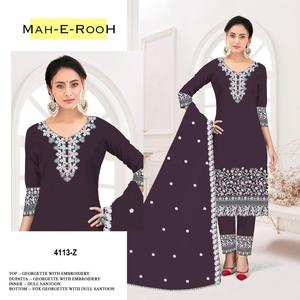 ชุดซอลวาร์จากปากีสถานผ้าจอร์เจีย - Product Image 4