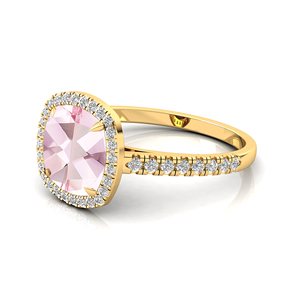 Pink Morganite 14K White Rose Gold <b>Wedding</b> Engagement <b>Ring</b> 7mm Round Cut OEM ODM Party - Product Image 6