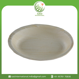 Assiette à dîner biodégradable naturelle 100% Assiettes jetables de forme ronde en feuille de palmier pour le dîner - Product Image 2