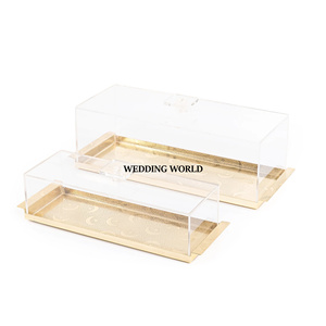 Ensemble de deux plateaux à chocolat avec couvercle en acrylique plateau à chocolat de luxe de taille personnalisée plateau à chocolat fantaisie de meilleure qualité - Product Image 1