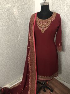 Georgette-trabajo de bordado pesado de calidad estándar, estilo paquistaní e indio, Kameez Salwar, ropa de Festival - Product Image 2