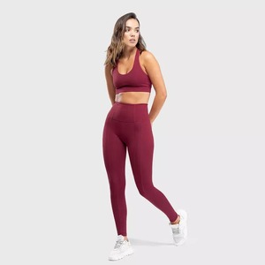 Women's <b>Summer</b> Breathable Fitness Corset Sports Suit Seamless Polyester Workout Set Solid Training <b>Legging</b> Backless Yoga Bra - Product Image 2