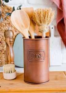 Bulk Sale Metal Round Shape Gold & <b>Copper</b> <b>Utensil</b> Holder with Custom Logo Printing in Wholesale Price - Product Image 2