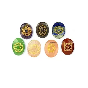 Beste Qualität Natural Engraved Gem stone Kit 7 Sieben Chakra Kristall Heilung sset Balancing Chakra Stone Set Hersteller