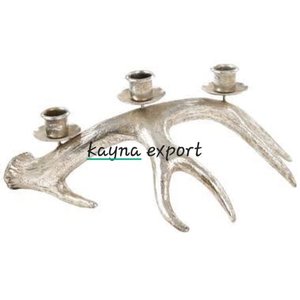 Candelabro de Metal con Diseño Moderno de Astas de Ciervo, Niquelado, para Decoración de Mesa en el Hogar y la Temporada Navideña - Product Image 2