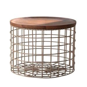 Panier de rangement en métal exquis avec des accents en bois solution peu encombrante et élégante paniers de rangement tendance haut de gamme - Product Image 4