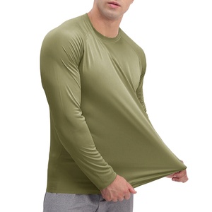 T-shirt homme à manches longues en polyester/coton, coupe classique, impression par sublimation de logo personnalisé, séchage rapide, haute qualité - Product Image 1