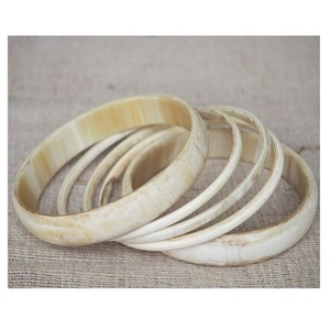 Handmade Natural Horn Bangle with Colorful Gemstone Inlay Boho Ethnic Cuff <b>Bracelet</b> Horn Jewelry for <b>Women</b> - Product Image 6