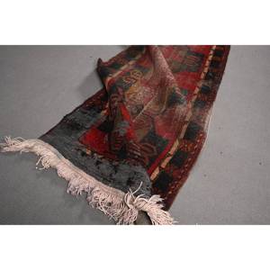 Turkish 3,6x11,2 ft Rug, <b>Runner</b> Vintage Rug, <b>Red</b> Black Moroccan Rug - Product Image 5