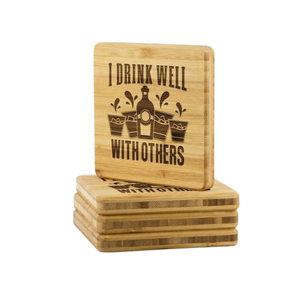 Juego de Cuatro Posavasos de Madera Natural de Acacia, Redondos, para Tazas de Té, Mesa de Comedor, para Café, Té y Bebidas, a Bajo Precio - Product Image 4
