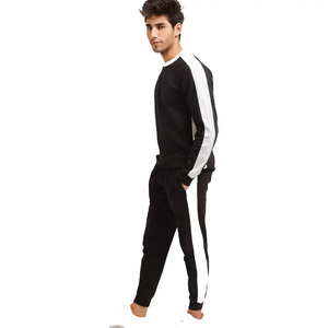 2025 High Quality Crew Neck Custom Polyester Casual Solid Sweatshirt <b>Pant</b> Set <b>Men</b> Winter Tracksuit Unisex - Product Image 3