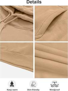 Sudadera con capucha cálida con puños acanalados y dobladillo Sudadera con capucha cómoda para actividades al aire libre - Product Image 6