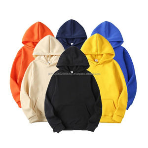 Sweats à capuche unisexes en coton épais personnalisés pour hommes, tendance, vente en gros, streetwear pour hommes, couleurs unies, 2025 - Product Image 1
