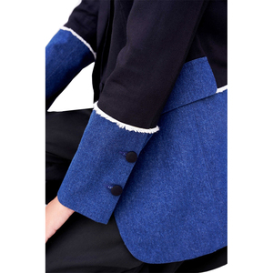 Blazer de Lana de Alta Calidad, Elegante y Casual para Negocios, Unisex, para Mujer, Tejido Sólido Antiarrugas, Cuello en V, Botón Único, 3D - Product Image 2