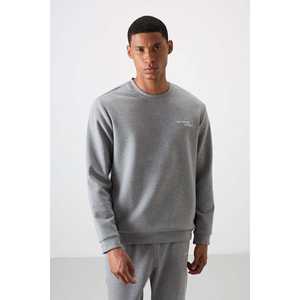 Conjunto Deportivo Casual para Hombre, Corte Cómodo, Bordado, Gris Melange, Algodón Grueso y Suave, Texturizado 85254 - Product Image 4