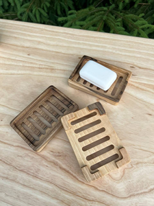 Porte-savon classique en bambou écologique de qualité supérieure |   Porte-savon de salle de bain naturel avec rainures auto-drainantes et finition lisse - Product Image 4