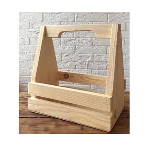 Seau en bois rustique jardinière artisanale de style ferme écologique rangement polyvalent pour la maison jardin patio et balcon utilisation - Product Image 6