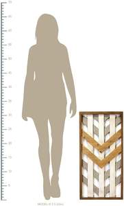 Panel de pared de madera geométrica pulida 15,75 "W X 1,75" D X 31,50 "H Decoración para el hogar Panel enmarcado natural gris y blanco - Product Image 6