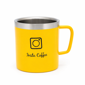 Venta caliente taza con asa personalizada taza de café de doble pared de acero inoxidable con acero inoxidable de Color amarillo - Product Image 1