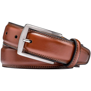 Ceinture en cuir décontractée pour homme avec boucle en acier, longueur réglable, durable et légère - TRILACE INTERNATIONAL - Product Image 1
