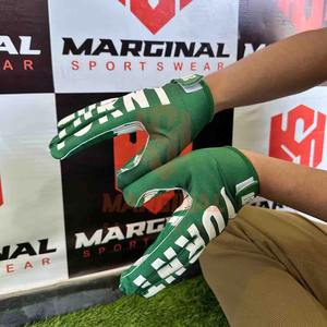 High Quality Custom Logo Design American Football Receiver Gloves Hand Grip Anti-Slip Full Finger Men Leather Silicone - Product Image 2