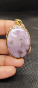 สร้อยคอจี้พลอยลาพิโดไลต์ชุบทองสีน้ำเงินสำหรับผู้หญิง พลอยธรรมชาติ ยี่ห้อ UDGEMS - Product Image 4