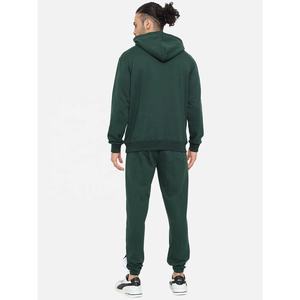 Ensemble de survêtement de jogging 100% coton pour hommes OEM logo personnalisé 2 pièces vêtements de sport de gymnastique pantalons de survêtement écologiques à capuche grande taille - Product Image 3