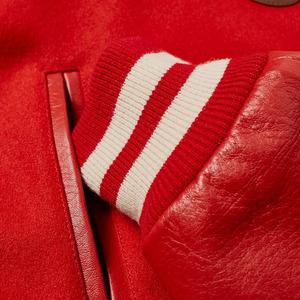 Chaqueta universitaria de lana de calle para hombre, chaqueta universitaria de piel de vaca Real, Mangas de cuero, parche bordado personalizado, chaqueta de invierno - Product Image 5