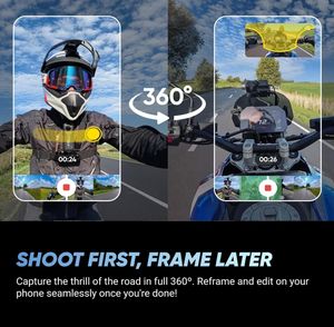 Cámara <span class=keywords><strong>Insta</strong></span> <span class=keywords><strong>360</strong></span> X4 con video gran angular 4K y edición de IA, adecuada para deportes como montar en motocicleta - Product Image 2