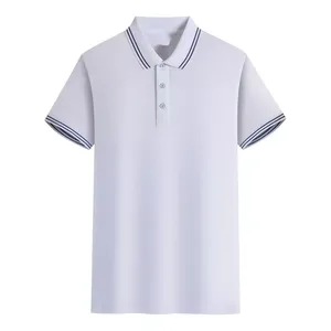 Ropa de calle Vintage para hombres, camisetas de polo, gráfico personalizado, hombro caído, patrón sólido, tela de punto, longitud corta, venta al por mayor - Product Image 2