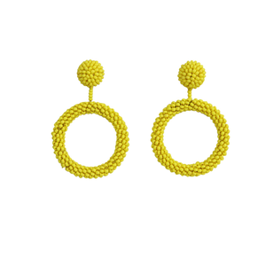 Pendientes de aro hechos a mano con cuentas de semillas de Color SKYBLUE para niñas y damas, pendientes de aro con cuentas de semillas de diseño único, con cuentas pendientes - Product Image 1