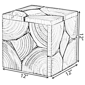 Mesa auxiliar de madera de alta calidad, taburete de madera, taburete de árbol, mesa auxiliar para decoración del hogar y muebles de exterior hechos en Vietnam - Product Image 5
