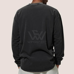 Venta al por mayor diseño personalizado básico ácido lavado sudadera para hombres Venta caliente nueva llegada hombres ácido lavado sudadera - Product Image 3