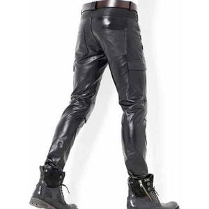 Wholesale 2025 <b>New</b> Arrival Men's Casual Solid Color Leather Pants Top Selling Streetwear OEM Customizable - Product Image 4