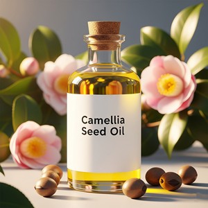 Venta al por mayor de aceite de semilla de Camellia Japonica, proveedor de aceite de semilla de té a granel, crema hidratante para la piel de grado cosmético - Product Image 1
