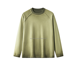 2025 New Product 270g <b>Long</b> <b>Sleeve</b> Heavy Weight Sports Shirt Made of Pure Cotton and Washed for Street Fashion Hoodie - Product Image 4