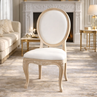 Chaise en résine de style antique français en gros avec dossier ovale pour mariage, événement, hôtel et banquet