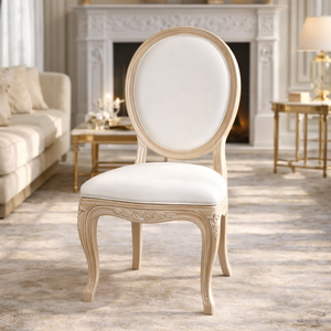 Sedia in Resina Stile Antico Francese con Schienale Ovale per Matrimoni, Eventi, Hotel e Banchetti - Vendita all'Ingrosso - Product Image 1