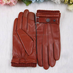 Gants en cuir pour homme, cuir véritable, doux, pour la conduite, saison hivernale, cuir véritable à vendre - Product Image 5