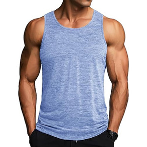 Camiseta sin Mangas con Cuello en V de Poliéster/Algodón Transpirable Hecha a Medida para Hombre, Ropa de Gimnasio para Entrenamiento - Product Image 1