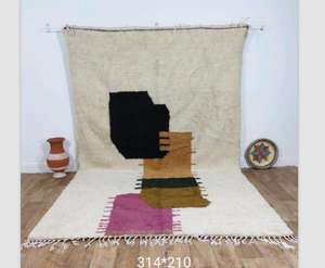 Alfombras de Lana Hechas a Mano Marroquíes, Auténticas Alfombras Bereberes, Lana Natural, Artesanía Artesanal, Tamaño y Colores Personalizables, Alta Calidad - Product Image 3