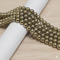 Perles en vrac de hématite dorée naturelle Beadsnfashion, 8 mm, pour la fabrication de bijoux DIY, modèle MGB-197, bracelet