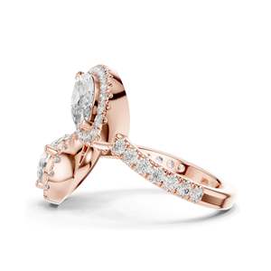 Bague halo en diamant de laboratoire en forme de poire de 2,63 carats pour femmes, clarté VVS-VS EF, or 18 carats, 14 carats, 10 carats et argent 925, rose, jaune - Product Image 6