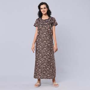 Camisón Largo Evolve para Mujer, 100% Algodón Estampado, Ropa de Dormir Súper Cómoda, Cintura Elástica, Cierre con Botones, Popelina Tejida - Product Image 3