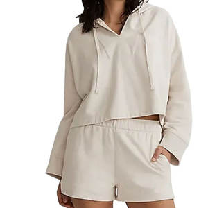 Sudadera con Capucha Corta de Gran Tamaño para Mujer, Estilo Hip Hop, con Etiqueta Personalizada, Bordado e Impresión de Alta Calidad - Product Image 2