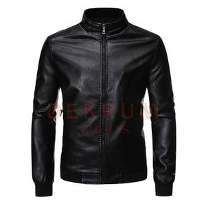 Venta caliente Hombres Ropa Chaqueta de cuero Nueva moda Hombres Chaqueta de cuero Chaquetas de cuero a prueba de viento - Product Image 1