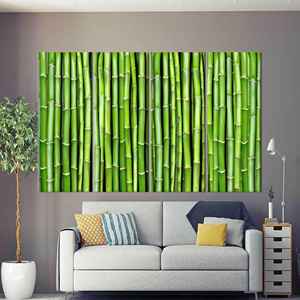 Toile imprimée : Décoration élégante de style ferme avec des motifs de bambou et de la nature, 4P : Prête à accrocher - Product Image 1