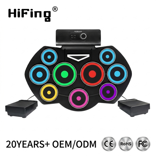 Electronic Drum Set Professional 9 Pad Roll up Digital Drum Kit Musical Instrument