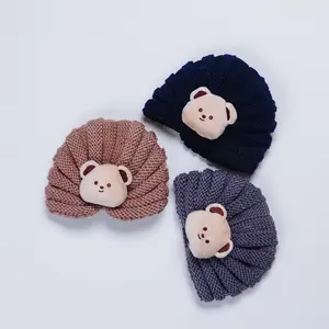 Bonnet tricoté en laine pour bébé, bonnet chaud et coupe-vent pour nouveau-né, bonnet chaud pour nouveau-né