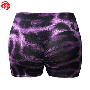 Sublimation Printing Breathable Nylon Polyester Spandex Fabric <b>Shorts</b> For <b>Women</b> Quick Dry <b>Women's</b> <b>Shorts</b> With Ruffles - Product Image 4